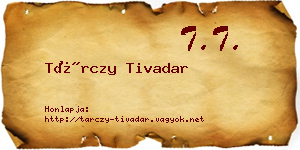 Tárczy Tivadar névjegykártya