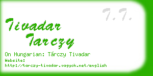 tivadar tarczy business card