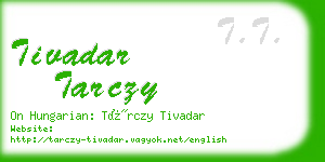 tivadar tarczy business card